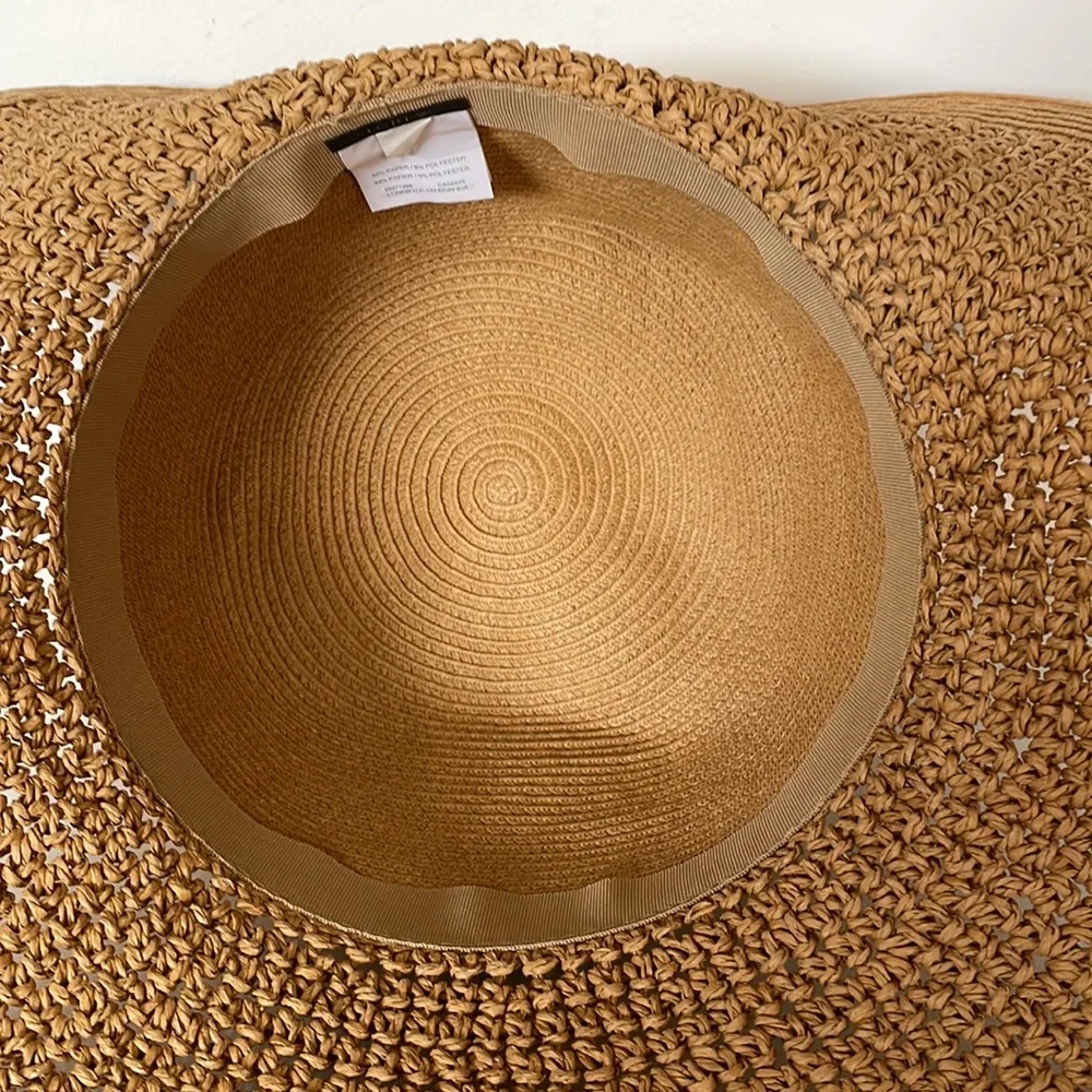 J.Crew Beach Hat 94% Paper 6% Polyester One Size Floppy Topper - Picture 7 of 10